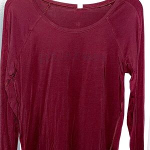 Lululemon Athletica Deep Red Long Sleeve Tee